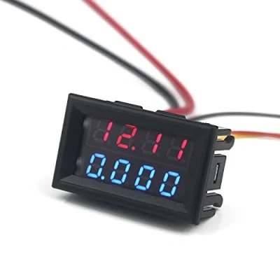 Image of Taikuwu 0.28&quot; LED Voltmeter Ammeter, Red and Blue Digital Multimeter Display Voltage Current Tester,DC 0 200V 10A Detector Meter Panel Amp Volt Gauge