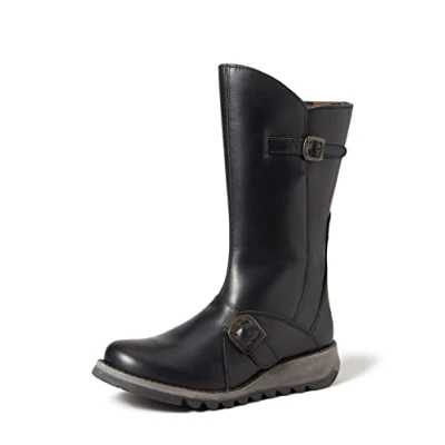Image of Fly London Women&#039;s Mes Buckle Boots, Black, 3 UK