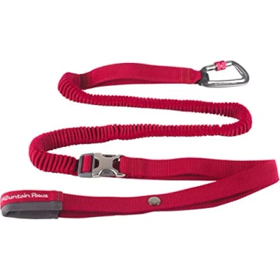 Image of Mountain Paws Shock Absorber Dog Lead, Ideal For Cycling, Running and Walking,Red,1.5m long