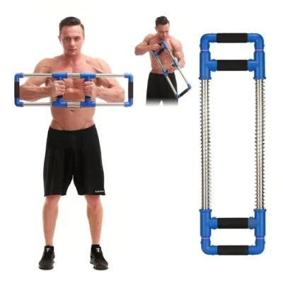Image of GoFitness Push Down Bar Machine Chest Expander at Home Workout Equipment, Arm Exerciser Portable Spring Resistance Exercise Gym Kit for Home, Travel or Outdoors