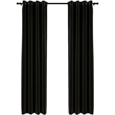 Image of vidaXL Linen Look Blackout Curtains 2 pcs Anthracite 140x225cm