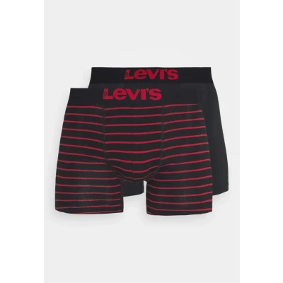Image of Levi&#039;s Vintage Stripe Boxer 2 PACK Pants, Men&#039;s, Size: Small, Red/black