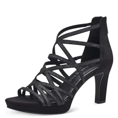 Image of MARCO TOZZI Women&#039;s 2 28373 42 Heeled Sandal, Black Comb, 5