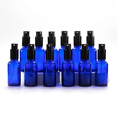Image of Yizhao 30ml Blue Glass Spray Bottle for Essential Oils, Small Empty Fine Mist Bottle, Cleaning, Aromatherapy, Cosmetic Sprays, Hair 12 Pcs