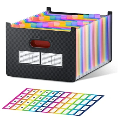 Image of ThinkTex 26 Pockets Expanding File Folder, Upright &amp; Open Top, A Z Colorful Tabs, Larger Capacity Accordion‌ Teacher Supplies