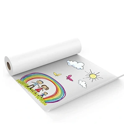 Image of Painting Paper for Children, 98ft White Drawing Roll Arts Roll,Drawing Paints, Wall Art, Easel Paper, Fadeless Bulletin Board Children Art Sketch Paint