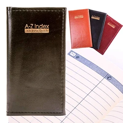 Image of Executive Padded Address Book Slim A Z Index/Organiser with Leather Look