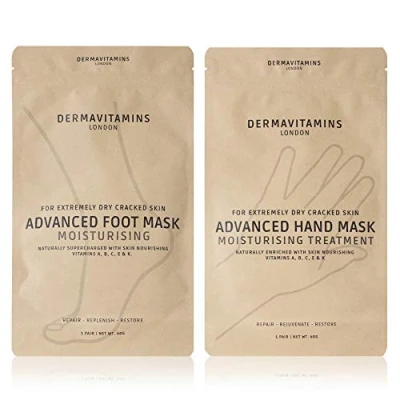 Image of Dermavitamins Advanced Moisturising Foot &amp; Hand Mask Bag Set