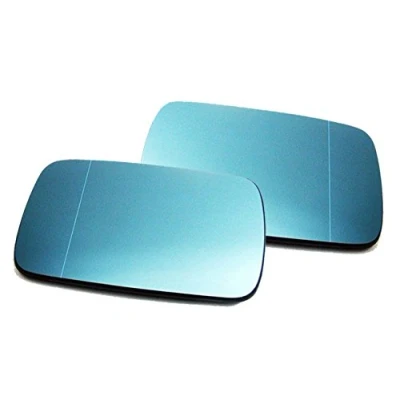 Image of Fit For BMW E46 E39 Right+Left Mirror Glass Blue Heated Aspheric Anti Blind Spot