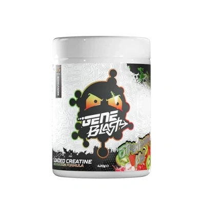 Image of Gene Blast Creatine Saturation Formula Ultimate Pre Workout for Strength, Power &amp; Endurance Fast Muscle Recovery Growth Performance Boosting Supplement 420g 30 Servings (Strawberry Kiwi)