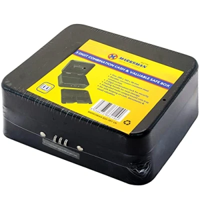 Image of MARKSMAN 3 Digit Combination Lock Safe Box Security Cash Home Office Business Money Valuables Jewellery Portable Coin Tray Multi Compartment DIY UK FREE P&amp;P