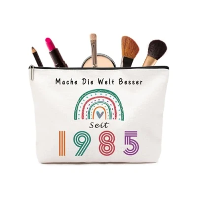 Image of Birthday Woman, Gifts for 60 50 40 30 18 16 13 Woman Makeup Bag, 1985 03, 03