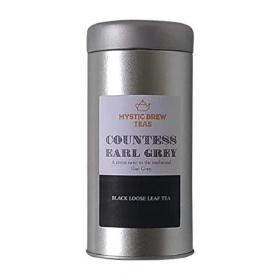 Image of Mystic Brew Teas Countess Earl Grey Loose Leaf Tea 100 Grams Caddy