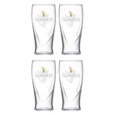 Image of Shamrock Gift Company Guinness Set of 4 Pint Glasses Ideal for Home, Bar and Kitchen (Gravity)