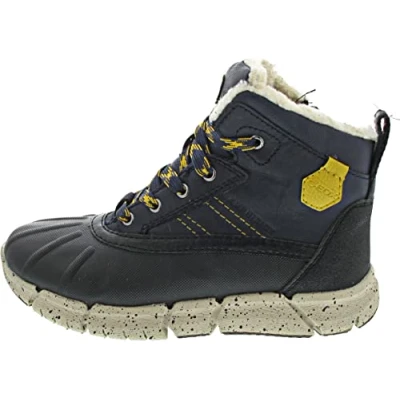Image of Geox Boy&#039;s J Flexyper Boy Abx Ankle Boots, Navy Yellow, 1.5 UK Child
