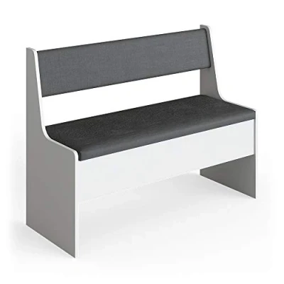Image of Vicco Dining room corner bench Roman, White/Anthracite, 106 x 42 cm