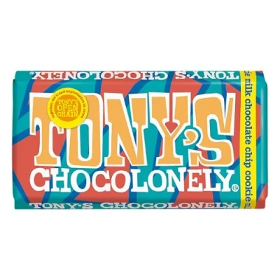 Image of Tony&#039;s Chocolonely Milk Chocolate chip cookie 180g