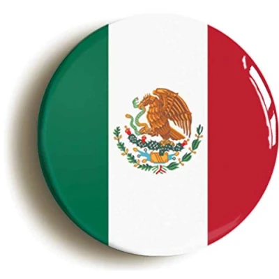 Image of Mexico National Flag Fridge Magnet (Circular 2inch / 50mm Diameter)