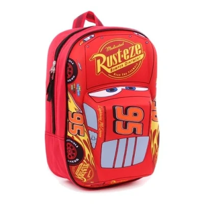 Image of mybagstory Backpack Cars Disney Child School Primary Kindergarten Bag Size 31 cm Adjustable Straps Gift Idea, Red,