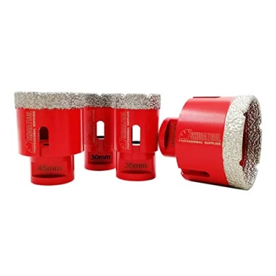 Image of SHDIATOOL Dry Diamond Drill Core Bits 4pcs / Set Diameter 30/35/45/60mm Vacuum Brazed Hole Saw M14 Thread for Tile Porcelain Granite Marble
