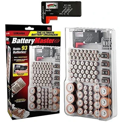 Image of Lukana Battery Master Storage Box with Tester Organiser Sorting Case Protective