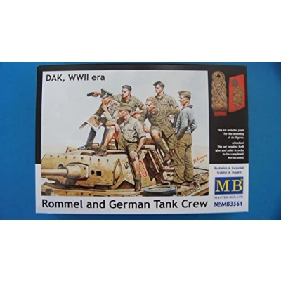 Image of Masterbox 1:35 Scale Rommel and German Tank Crew, DAK WWII Era Assembly Parts