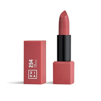 Image of 3INA MAKEUP the Lipstick 254 Dark Pink Nude with Vitamin E &amp; Shea Butter to Nourish Lips Long Lasting Lip Colour Matte Finish and Creamy Texture Vegan Cruelty Free