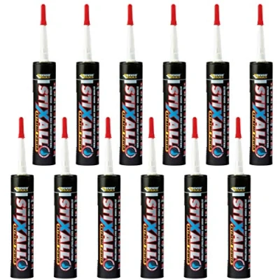 Image of 12 x Black Everbuild Stixall MS Polymer Grab Sealant Adhesive 290ml