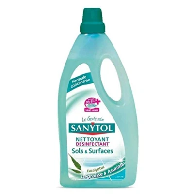 Image of Sanytol Disinfectant Cleaner Floors and Surfaces degreases cleanses Eucalyptus 1l (Set of 3)