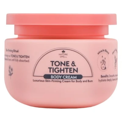 Image of Nature Spell Tone &amp; Tighten Skin Firming Body Cream 250ml Skincare Moisturiser Hyaluronic Acid, Ginseng Extract Plant Collagen Made in the UK