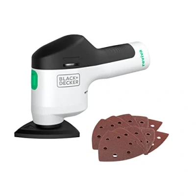 Image of BLACK+DECKER Reviva Cordless 12V Sander with 10 Sanding Sheets REVDS12A10 GB