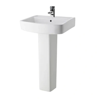 Image of Square 1 Tap Hole Basin &amp; Full Pedestal 520mm