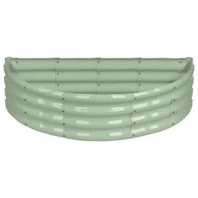 Image of 120cm x 60cm Semicircular Galvanised Steel Raised Garden Bed By Harbour Housewares Easy Assemble