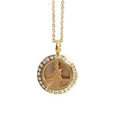 Image of Seven Chakras Aromatherapy Oil Diffuser Gold Necklace Locket with Pad