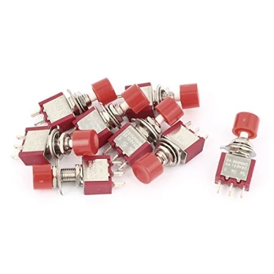 Image of Sourcingmap AC 250V/120V 2A/5A 3 Terminal NO NC Momentary Push Button Switch 9PCS