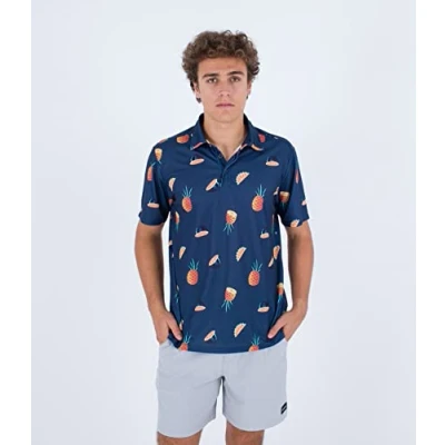 Image of Hurley Men&#039;s H2o dri Ace Fiesta Meshpolo S/S T Shirt, Abyss, L