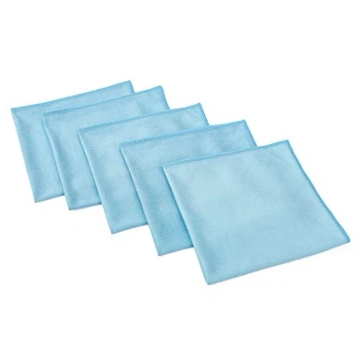 Image of The Rag Company (5 Pack 16 in. x Premium Window, Glass, Mirror &amp; Chrome Professional Korean 70/30 Microfiber LINT Free, Streak Free Detailing Towels
