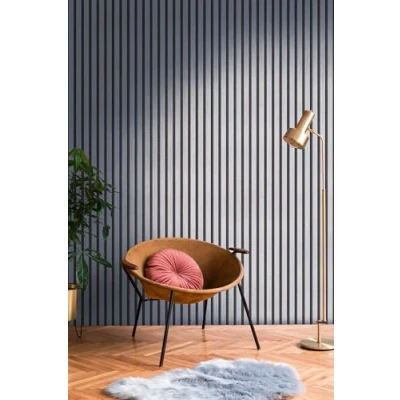 Image of A.S. Création Non Woven Wallpaper with Metallic Effect Wall Panel Motif 0,53 x 10,05 m Black Grey Blue Wood Look Made in Germany 786273