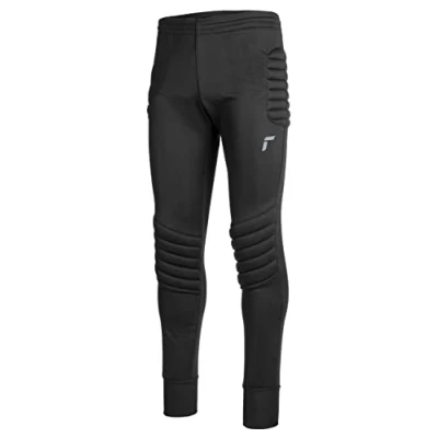 Image of Reusch Men&#039;s Football Goalkeeper Trousers Long Padded Adult Goalkeeping Training Black/Silver