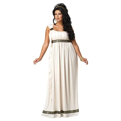 Image of California Costumes 1688 Plus Size Olympic Goddess Costume Greek/Roman Adult, Solid, Ivory, XXL