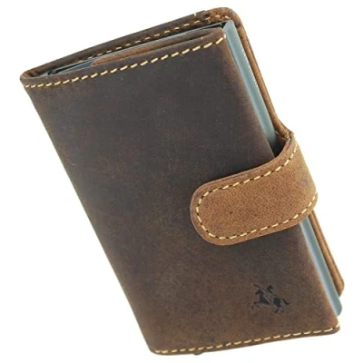 Image of Visconti Leather Fireblade Ejector Card Wallet RFID Blocking VSL59 Oil Tan