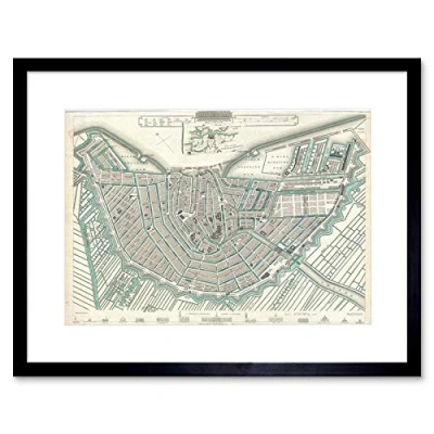 Image of Wee Blue Coo Map Illustrated Antique Sduk Amsterdam Framed Wall Art Print