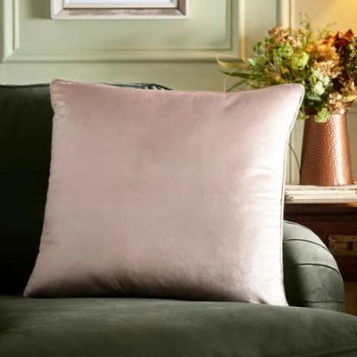 Image of Appletree Natural Velvet Cushion (55 x 55cm) Soft Touch Filling Included Cream Insert with Cover Large in