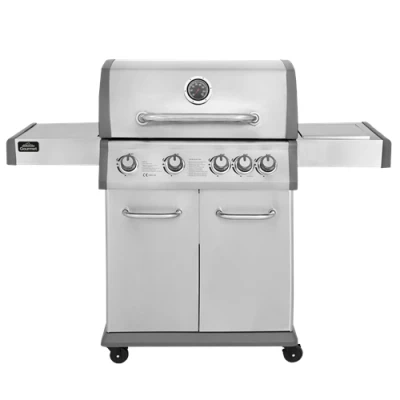 Image of Dellonda 4+1 Burner Deluxe Gas BBQ Grill, Stainless Steel, Side Burner, Ignition