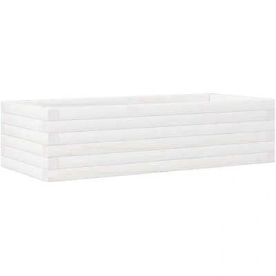 Image of vidaXL Garden Planter White 90x40x23 cm Solid Wood Pine