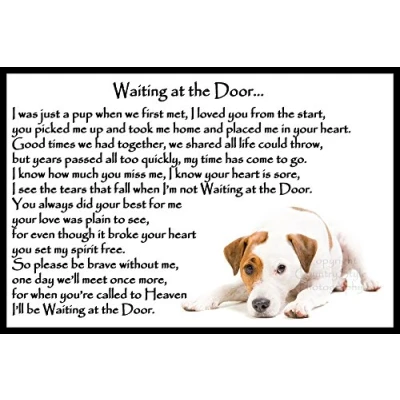Image of Jack Russell Terrier Dog bereavement pet memorial Flexible Fridge Magnet Waiting at the Door