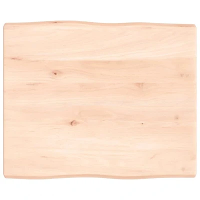 Image of vidaXL Untreated Solid Oak Wood Table Top Rectangular Live Edge Replacement Panel Natural Aesthetic Brown