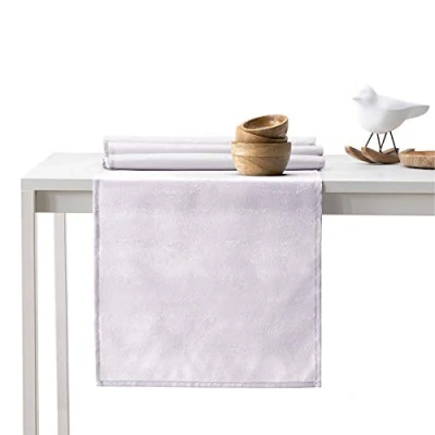 Image of AmeliaHome Table Runner 30 x 80 cm Lotus Effect Water Repellent Snake Skin Pattern Lilac Vesta