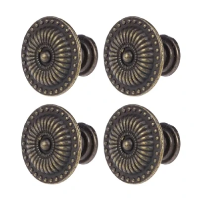 Image of Winomo 4PCS Vintage Cupboards Drawer Pull Handle Knob, Kitchen Cabinet Cupboard Door Knobs,Cabinet Knob,Round Knobs Knobs(Bronze)