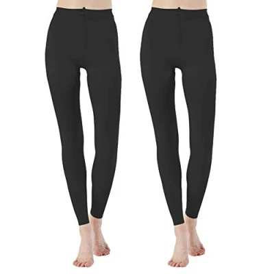 Image of MANZI Women Footless Tights for Dance Opaque Black Tan 70 Denier(Black,S)